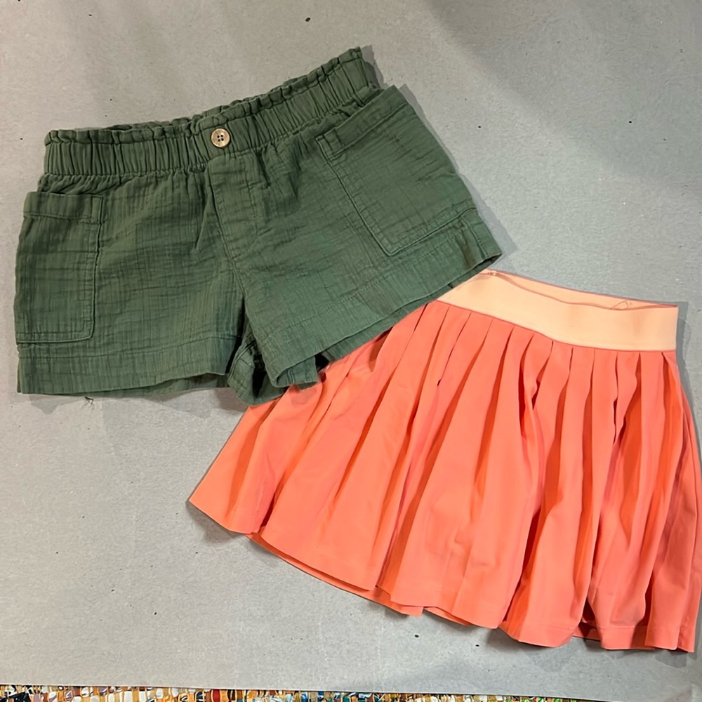 Athleta skort and old navy shorts